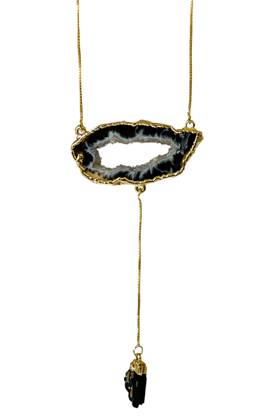 Collier Âme d’agate et tourmaline