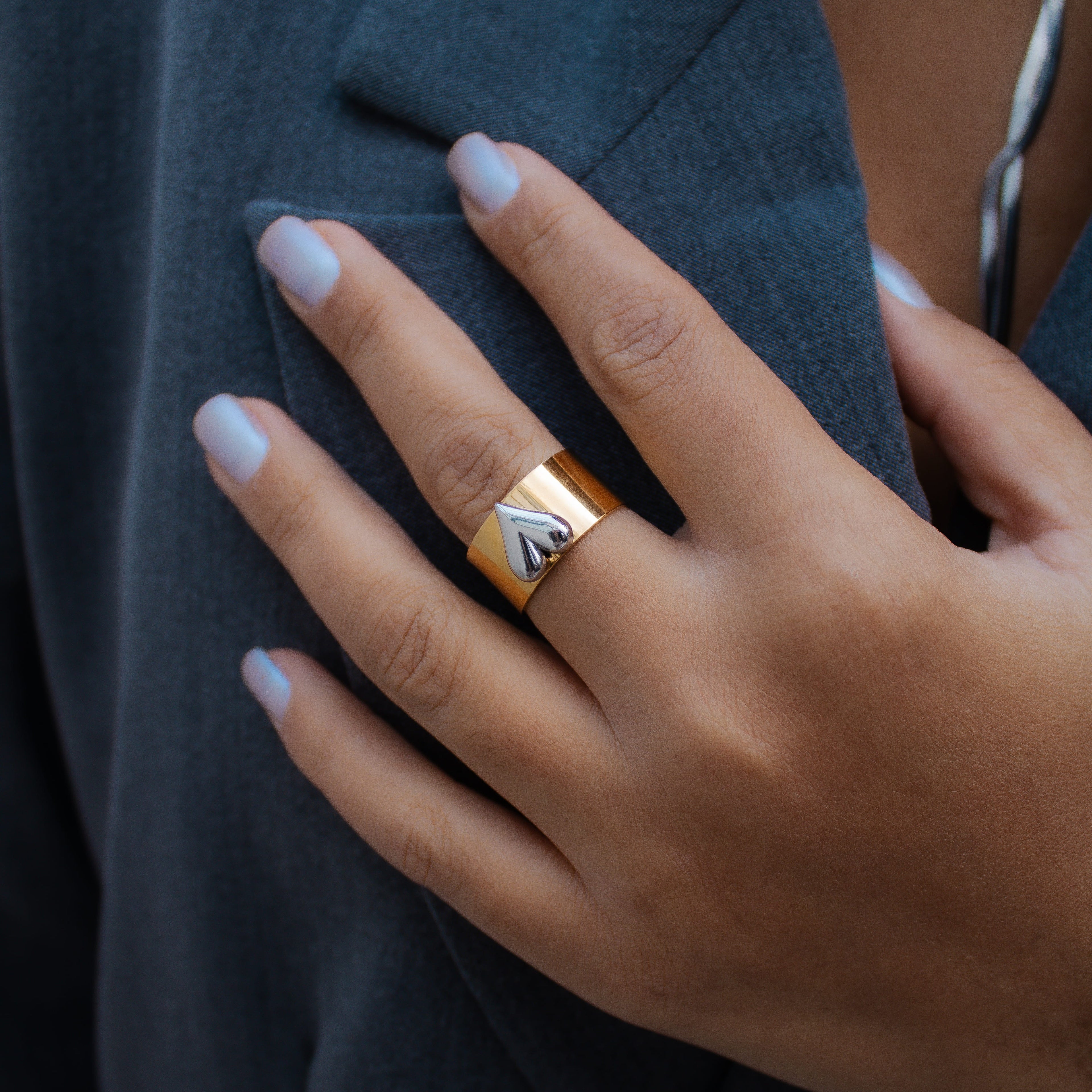 The Dual-Tone Heart Ring