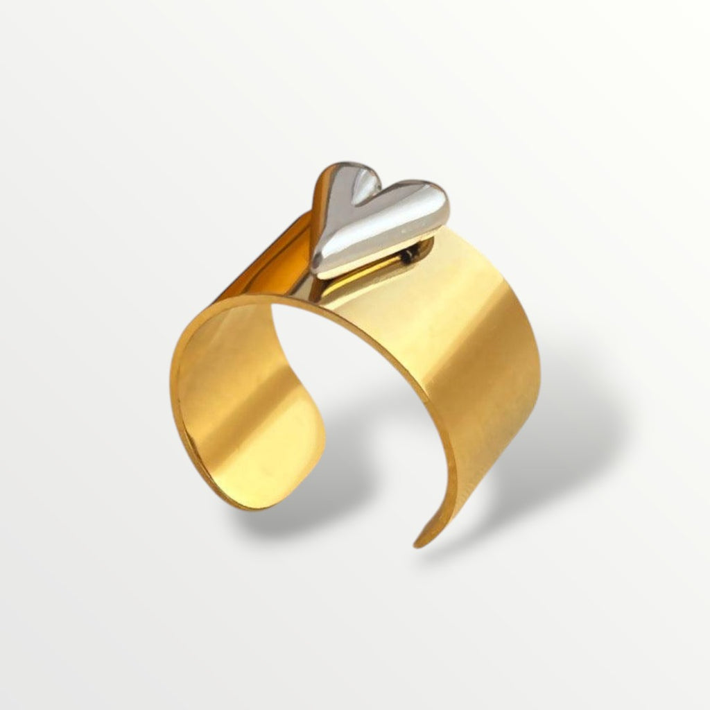 The Dual-Tone Heart Ring