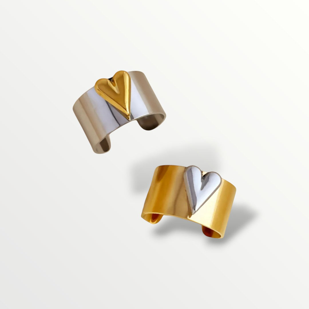 The Dual-Tone Heart Ring