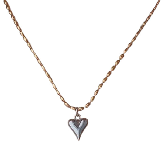 The Dual-Tone Heart Necklace