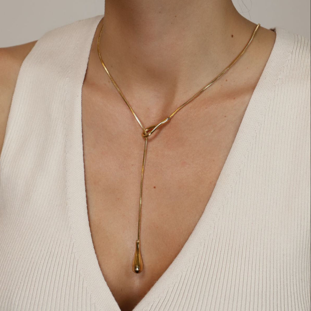 The Teardrop Lariat Necklace