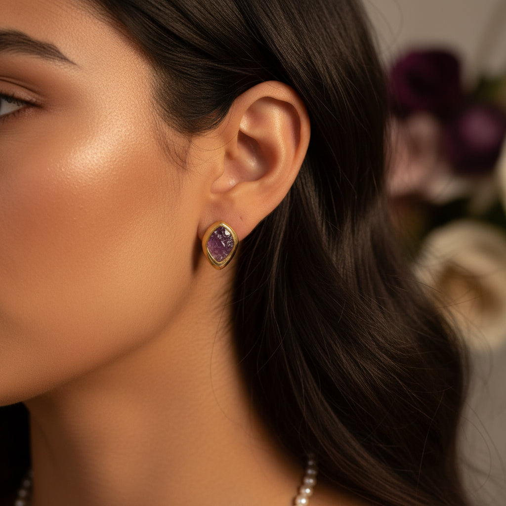 The Natural Amethyst Earrings