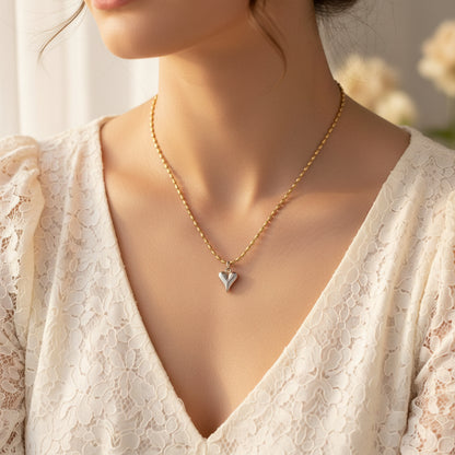 The Dual-Tone Heart Necklace