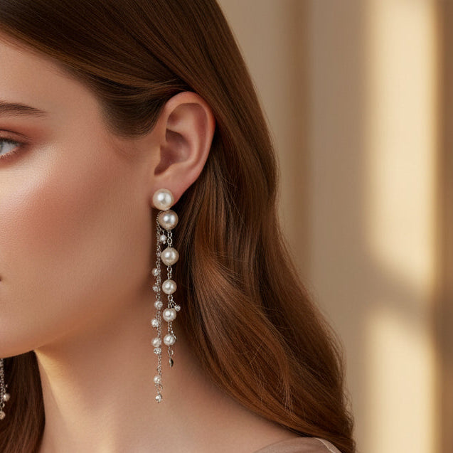 The Pearl Cascade Earrings