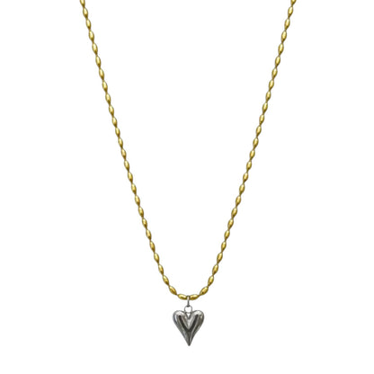 The Dual-Tone Heart Necklace
